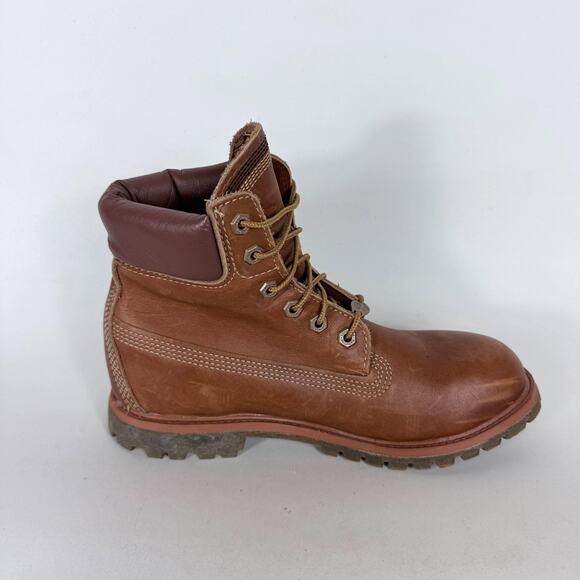 Timberland Heritage 6-Inch Boots Women's 8 Waterproof Brown Leather Lace-Up - Picture 3 of 9